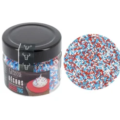 Décors mini billes bleu blanc rouge