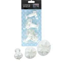 Découpoirs éjecteurs Flocon de neige à poussoir (x3)