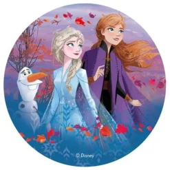 Disque azyme Elsa, Anna et Olaf 20 cm