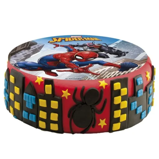 Disque gâteau en azyme Spiderman 15,5 cm