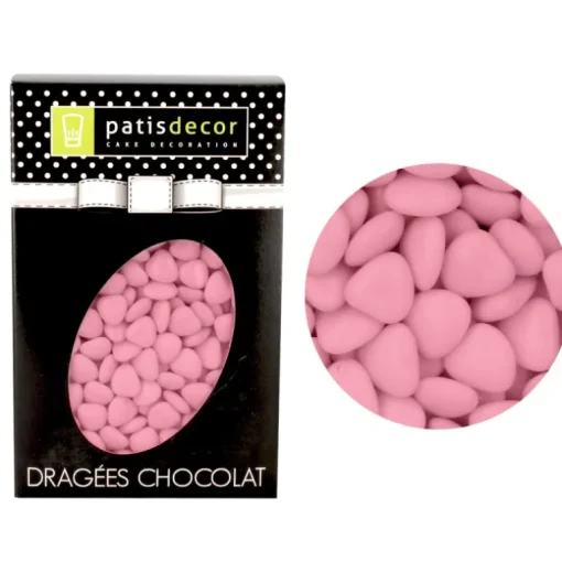 Dragées mini-coeurs chocolat roses 500 g