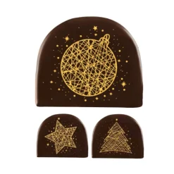 Embouts de bûches chocolat noir Or assortis (x42)