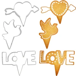 Emporte-pièces cake toppers thème Saint-Valentin (lot de 3)