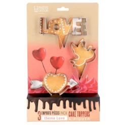 Emporte-pièces cake toppers thème Saint-Valentin (lot de 3)