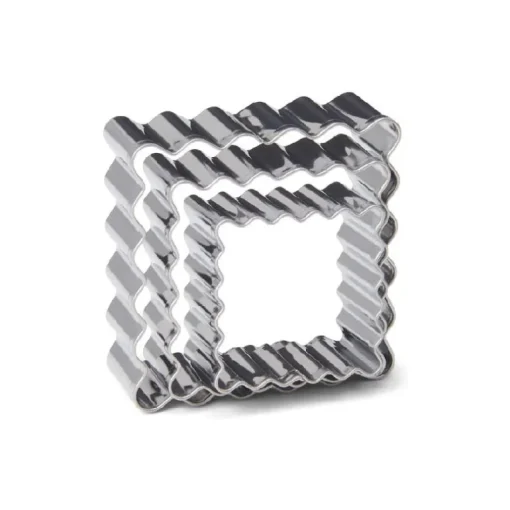 Emporte-pièces Petit biscuit carrés assortis inox (x3)
