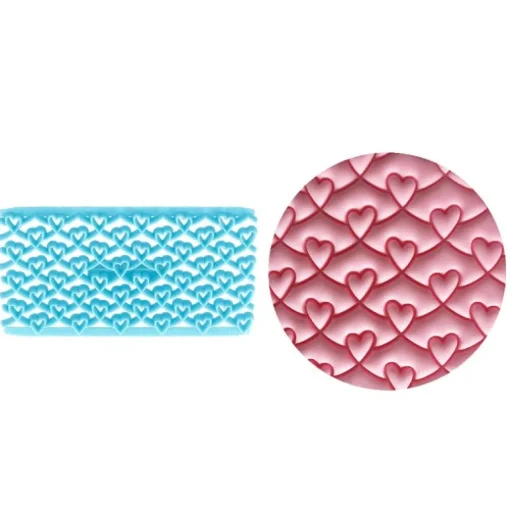 Empreinte effet matelassé coeurs