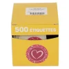 Etiquette adhésive rose Coeur (x500)
