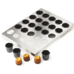Exoglass plaque de 25 moules à cannelé 4,5 cm