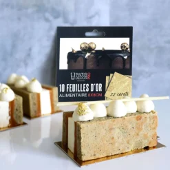 Feuilles d'or alimentaire 8 x 8cm 22 carats (x10)