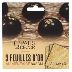 Feuilles d'or alimentaire (x3)