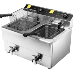Friteuse électrique cuve emboutie 2 x 8 litres