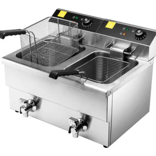 Friteuse électrique cuve emboutie 2 x 8 litres