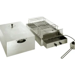 Fumoir inox  2 étages pour fumage à froid 71,5 x 41,5 x 36 cm
