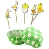 Kit déco cupcakes Pâques vichy vert