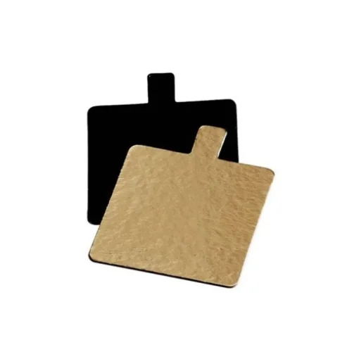 Languette carré carton Or / Noir 7 cm (x 200)