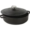 Le Chasseur cocotte basse avec couvercle noire 20 cm