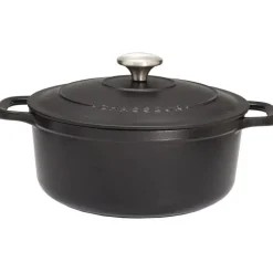 Le Chasseur cocotte ronde avec couvercle noire 14 cm