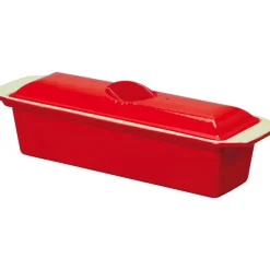 Le Chasseur terrine avec couvercle rouge 32 cm