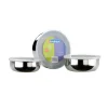 Lot de 3 boîtes inox couvercle plastique assorties