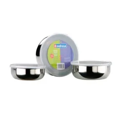 Lot de 3 boîtes inox couvercle plastique assorties