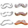 Lot de 3 emporte-pièces moustaches en inox