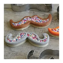Lot de 3 emporte-pièces moustaches en inox