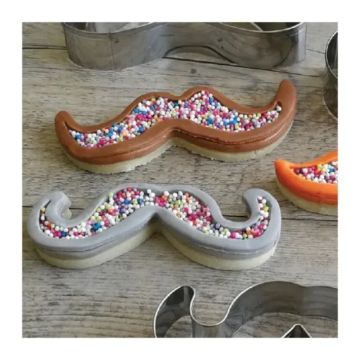 Lot de 3 emporte-pièces moustaches en inox