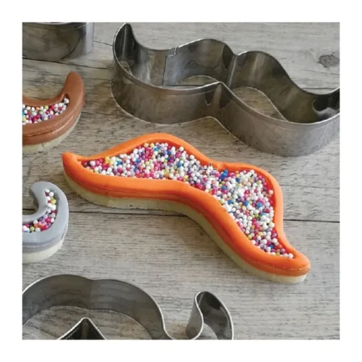 Lot de 3 emporte-pièces moustaches en inox