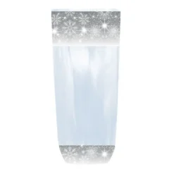 Lot sachets à motif flocons argentés - 10 x 22 cm (x100)
