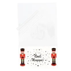 Lot sachets motif Casse-Noisettes + liens - 14 x 23 cm (x10)