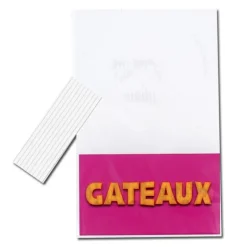 Lot sachets motif gâteaux + liens - 14 x 23 cm (x10)