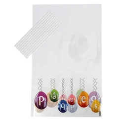 Lot sachets motif œufs de Pâques + liens - 14 x 23 cm (x10)