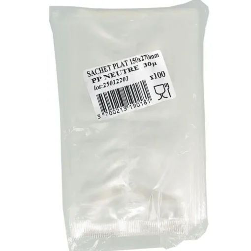 Lot sachets plats - 150 x 270 mm (x100)