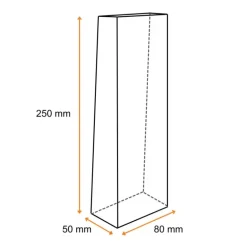 Lots sachets polypropylène transparent 80 x 50 x 250 mm (x 50)