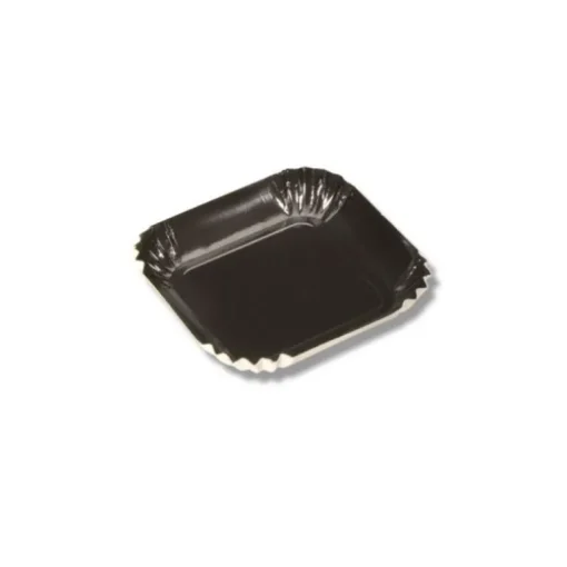 Mini assiette carton carrée noire 65 mm (x100)