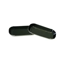 Mini assiette carton rectangle noire 4 x 8 cm (x100)