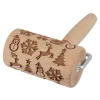 Mini rouleau empreintes en bois thème Noël
