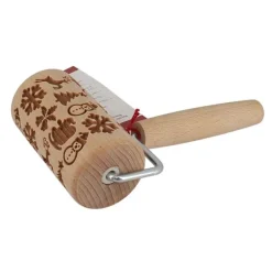 Mini rouleau empreintes en bois thème Noël