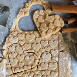 Mini rouleau empreintes en bois Coeurs