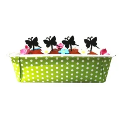 Moule à cake jetable vert à pois (x4)