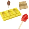 Moule à esquimaux silicone Cupcake + 50 bâtons