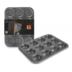 Moule 12 muffins perforé anti-adhérent
