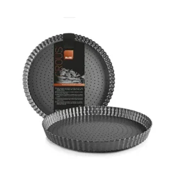 Moule à tarte cannelé perforé fond amovible