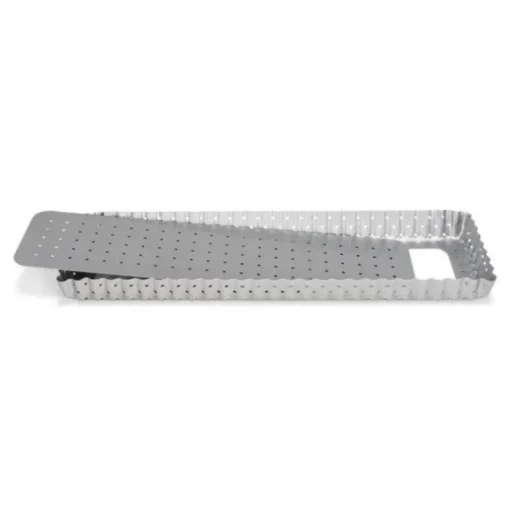 Moule à tarte rectangulaire antiadhésif perforé avec fond amovible