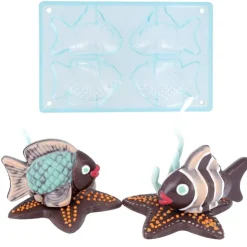 Moule chocolat 2 poissons tropicaux