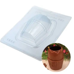 Moule chocolat en 3 parties demi œuf cupcake 3D