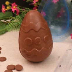 Moule chocolat en 3 parties œuf 3D à motif