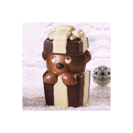 Moule chocolat ourson cadeau 3D