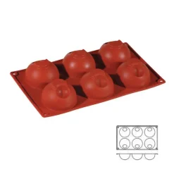 Moule silicone 6 demi-sphères