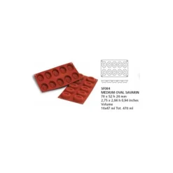 Moule silicone 10 savarins ovales